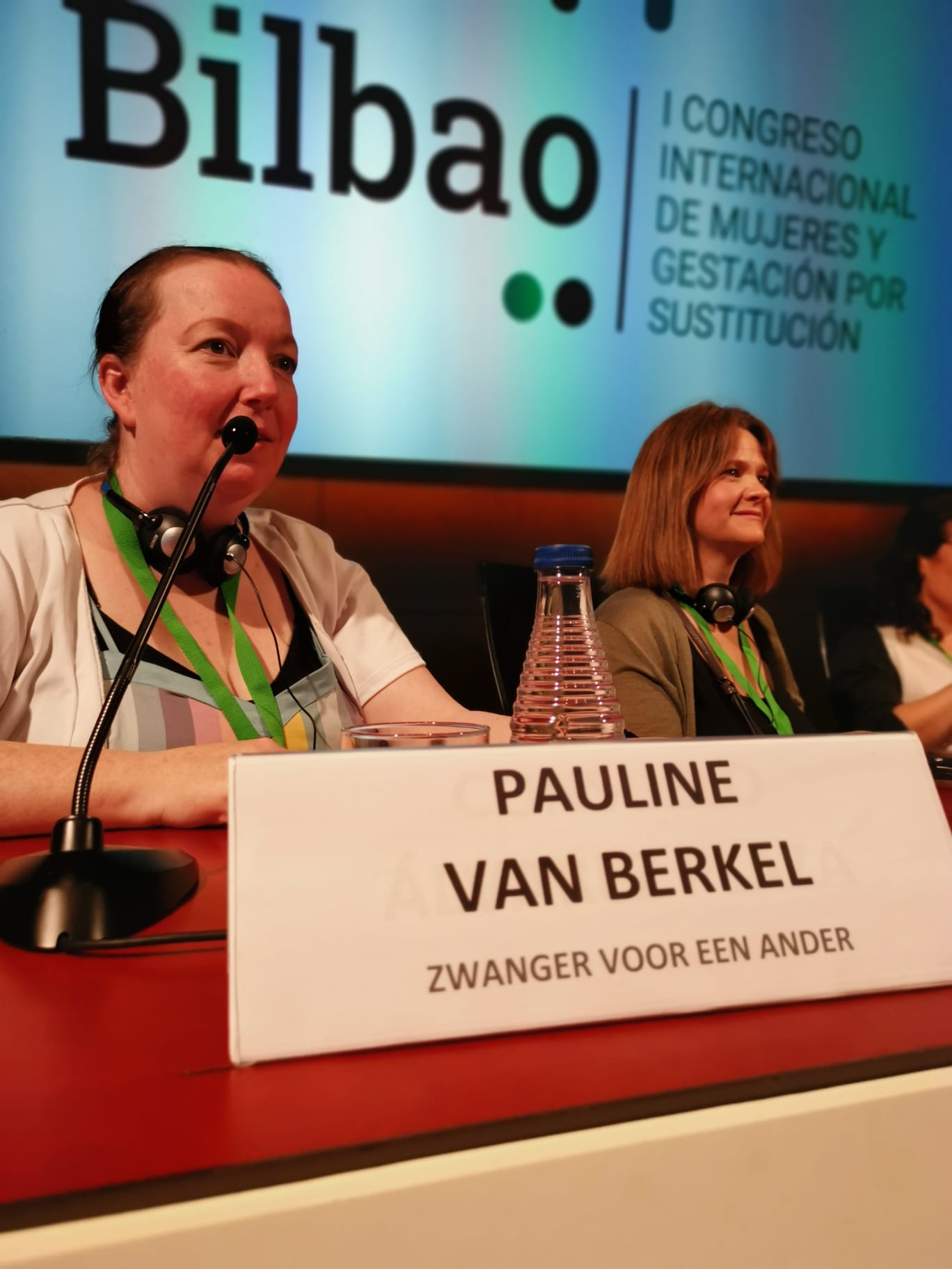 Pauline in een panel in in Bilbao, Spanje